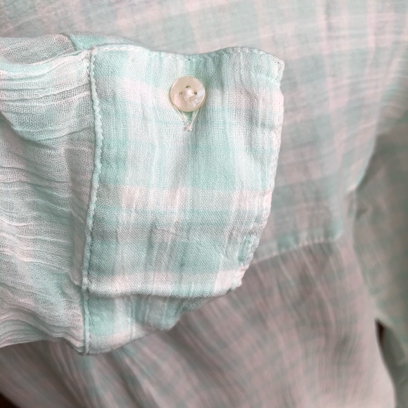 Aerie Long Sleeve Mint Green Tunic Button Up M - Picture 5 of 8